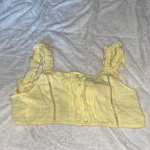 Cute yellow crop top with tie in back